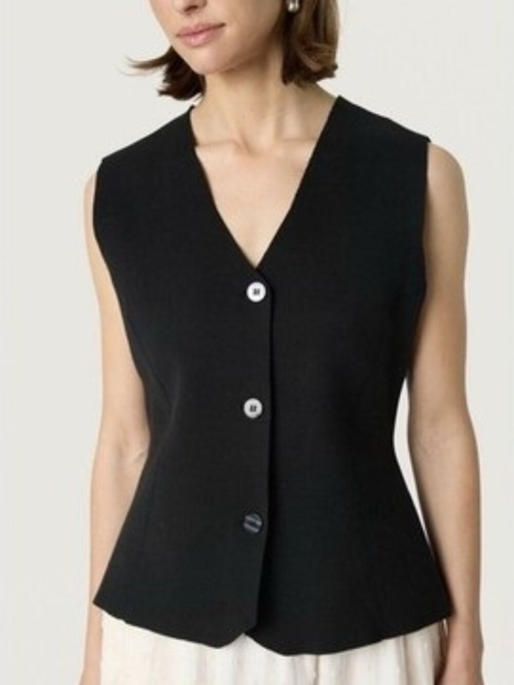 Soaked In Luxury NWT SL Haven Waistcoat Tailored Fit Sweater Vest In Black XS
